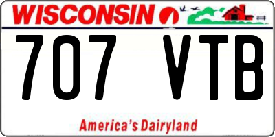 WI license plate 707VTB