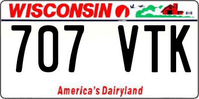 WI license plate 707VTK