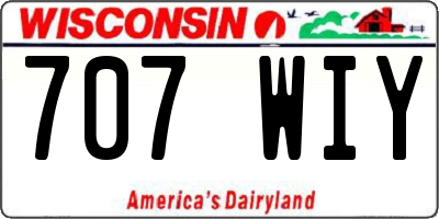 WI license plate 707WIY