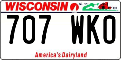 WI license plate 707WKO