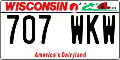 WI license plate 707WKW