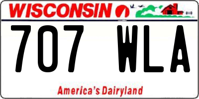 WI license plate 707WLA