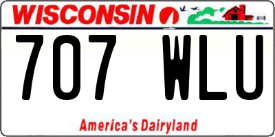 WI license plate 707WLU