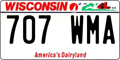 WI license plate 707WMA