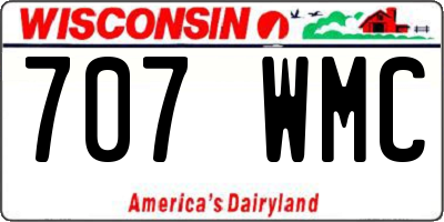WI license plate 707WMC