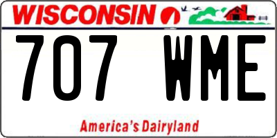 WI license plate 707WME
