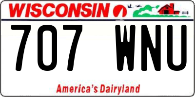 WI license plate 707WNU