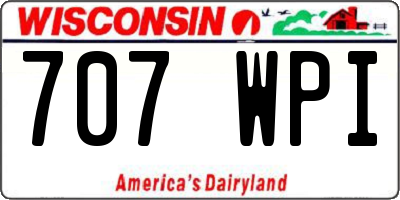 WI license plate 707WPI