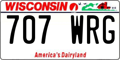 WI license plate 707WRG