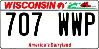 WI license plate 707WWP
