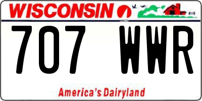 WI license plate 707WWR