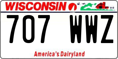 WI license plate 707WWZ