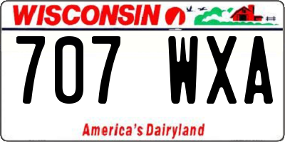WI license plate 707WXA