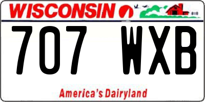 WI license plate 707WXB