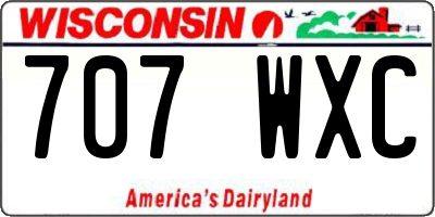 WI license plate 707WXC