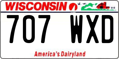 WI license plate 707WXD