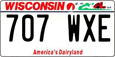 WI license plate 707WXE