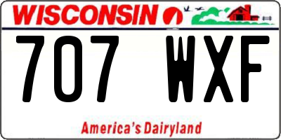 WI license plate 707WXF