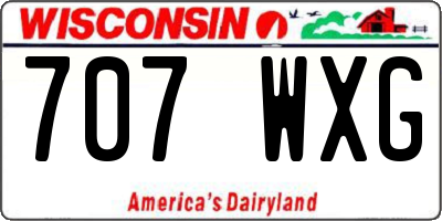 WI license plate 707WXG