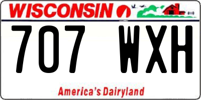 WI license plate 707WXH