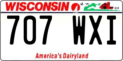 WI license plate 707WXI