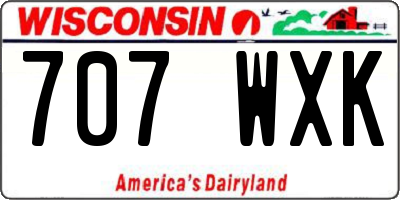 WI license plate 707WXK