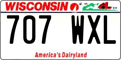 WI license plate 707WXL