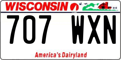 WI license plate 707WXN