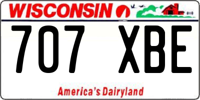 WI license plate 707XBE