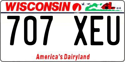 WI license plate 707XEU