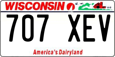 WI license plate 707XEV