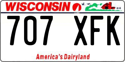 WI license plate 707XFK