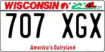 WI license plate 707XGX
