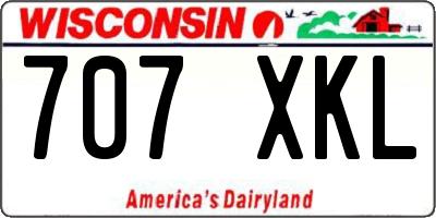 WI license plate 707XKL