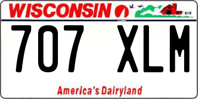 WI license plate 707XLM