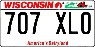 WI license plate 707XLO
