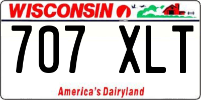 WI license plate 707XLT
