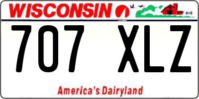 WI license plate 707XLZ