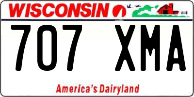WI license plate 707XMA