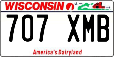 WI license plate 707XMB