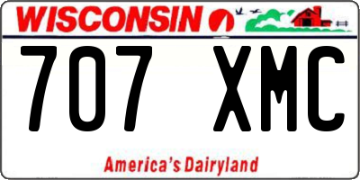 WI license plate 707XMC