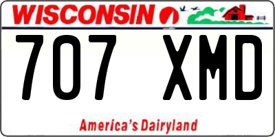 WI license plate 707XMD