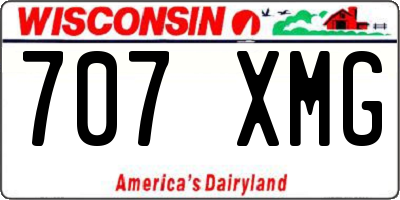 WI license plate 707XMG