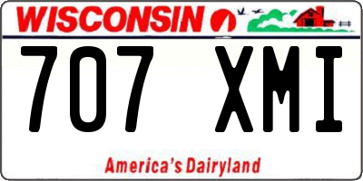 WI license plate 707XMI