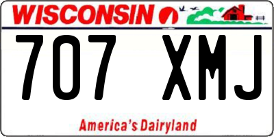 WI license plate 707XMJ