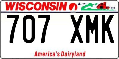 WI license plate 707XMK