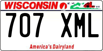 WI license plate 707XML