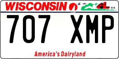 WI license plate 707XMP