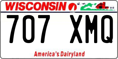 WI license plate 707XMQ