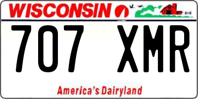 WI license plate 707XMR